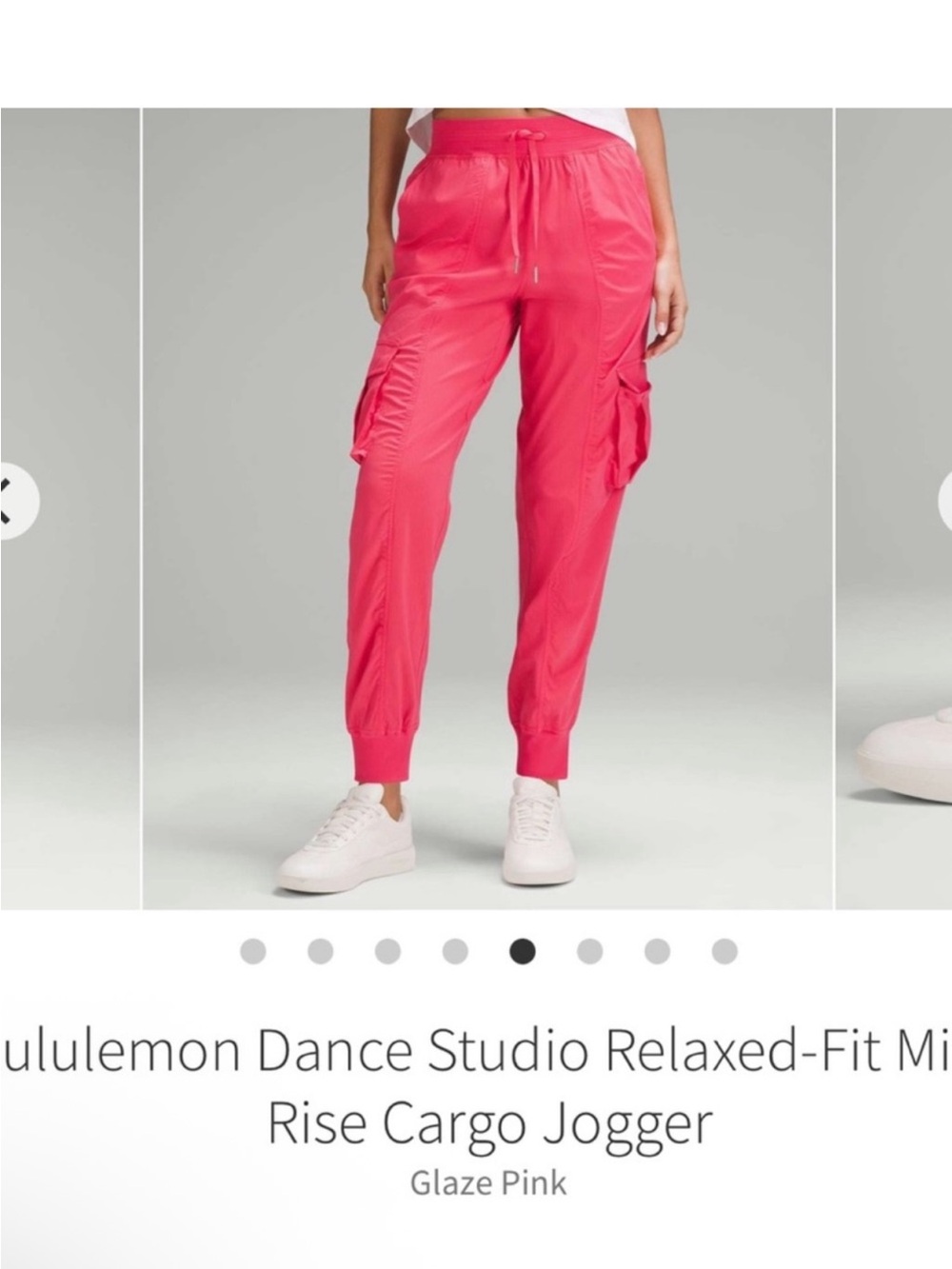 Lululemon Dance Studio Relaxed Fit Mid Rise Cargo Joggers Glaze Pink Sz M